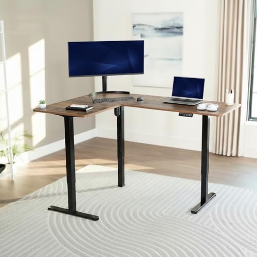 VIVO Rustic Vintage Brown 63 x 47 in Corner Standing Desk, DESK-E3CTN-47 - Image 2