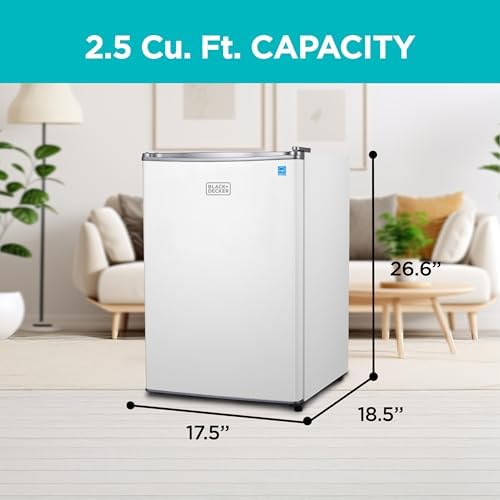 BLACK+DECKER 2.5 Cu. Ft. Compact Refrigerator, Energy Star, BCRK25W, White - Image 2