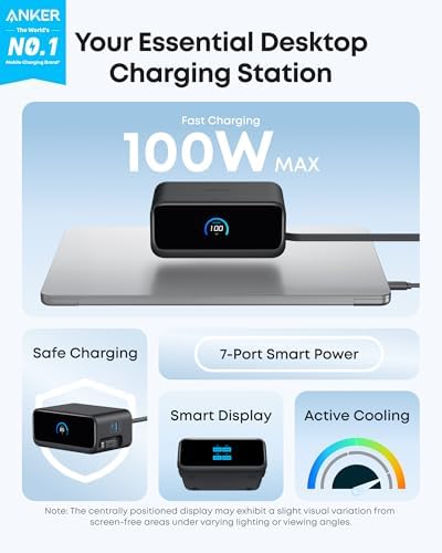 Anker Nano Charging Station, 100W 7-in-1 Power Strip, Retractable Charger - Image 2