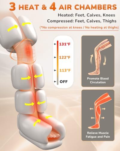 Leg Compression Massager with Heat for Circulation and Pain Relief - Image 4