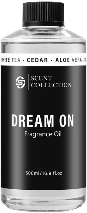 Luxury Hotel Scent Dream On 500ml Diffuser Oil Waterless Essential Aromatherapy for Cold Air & Car Diffusers – Long Lasting Refill for Large Room & Home - Signature White Tea (500ml/16.9Fl oz) by scentcollection