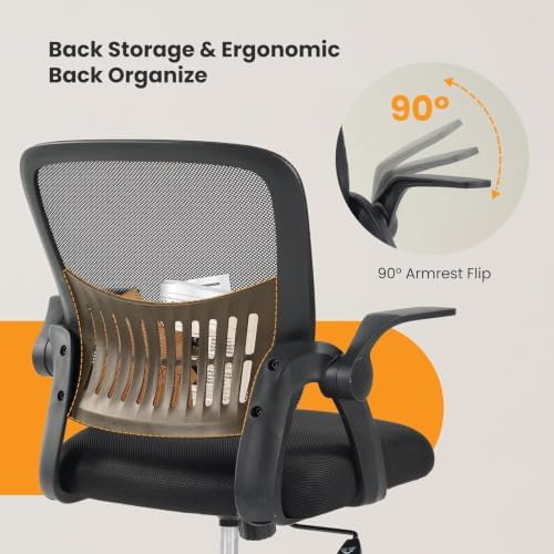 Sweetcrispy Computer Desk Chair, Home Office Chair, Lumbar Support, Black - Image 4