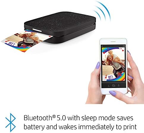 HP Sprocket Portable Photo Printer (2nd Edition) Â Instantly Print 2x3 Sticky-Backed Photos from Your Phone Â [Noir] [1AS86A] (Renewed) - Image 5