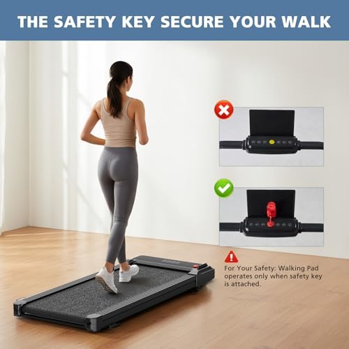 DUMOS Walking Pad Treadmill for Home, Compact Quite Under-Desk Treadmills with Remote Control and Adjustable Speed, Slim & Portable Design for Office, Workouts Fitness - Image 6