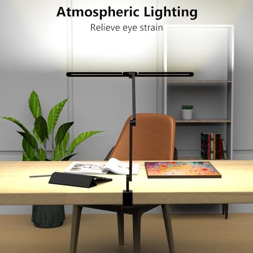 3000 Lumen Ultra Bright Architect Desk Lamp with Clamp, 36W Tall Overhead Led Desk Light for Home Office, 47Inch Long Dimmable Computer Monitor Light Bar with Remote for Table Desktop Drafting - Image 3