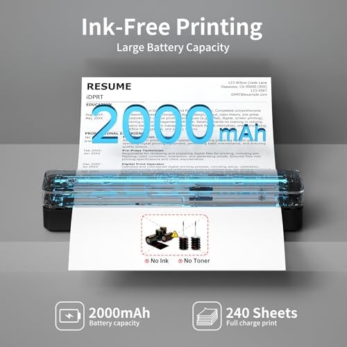 iDPRT Portable Printer Wireless for Travel, Inkless Thermal Printers - Image 5