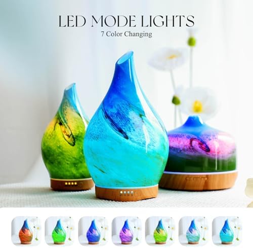 Porseme 280ml Remote Essential Oil Diffuser 3D Glass Ultrasonic Mist 7H - Image 2