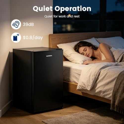 BANGSON 2.6 Cu Ft Small Fridge with Freezer for Office Black - Image 6