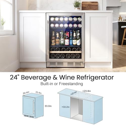 Kalamera Beverage Refrigerator, 24 inch Beverage and Wine Fridge 5.3 Cu.ft - Image 2