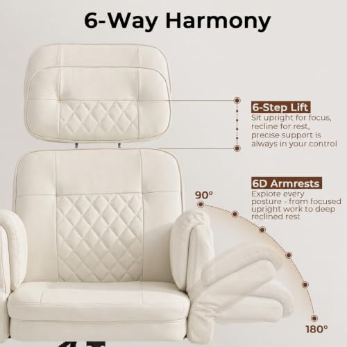 Big and Tall Ergonomic Office Chair, Criss Cross Desk Chair with Pivot Arms - Image 3