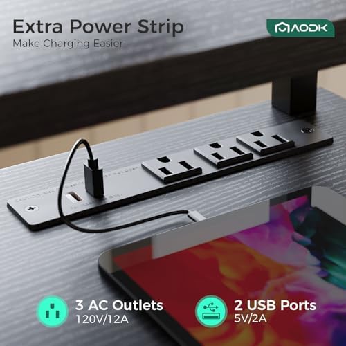 AODK 63 Inch Electric Standing Desk with Drawers & Keyboard Tray, Black - Image 6