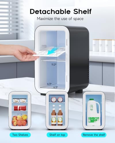 BEICHEN Mini Fridge,6 Liter / 8 Can Small Fridge for Bedroom, Car, Office - Image 3