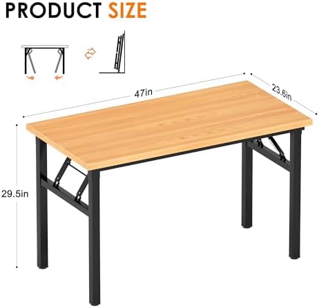Need Office Computer Desk 47.2x23.6 in Sturdy Folding Laptop Table Teak - Image 3