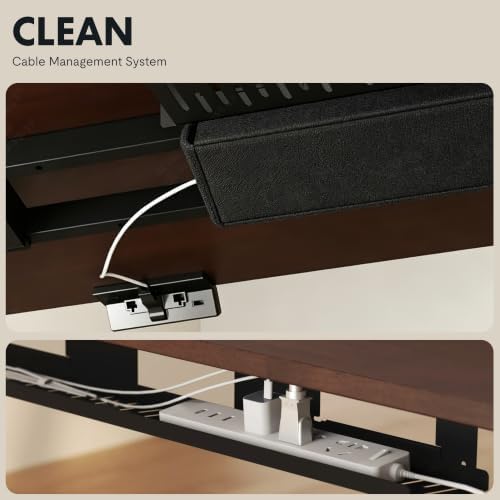 FLEXISPOT 63 x 30 Inch WoodiX Solid Wood Executive Standing Desk, Walnut - Image 6