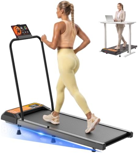 Under Desk Treadmill with Incline, Portable Walking Pad with Handlebar by RJOP