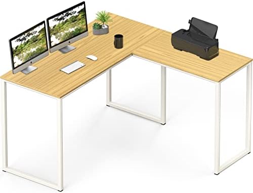 SHW Mission 48 x 48 L-Shape Home Office Computer Desk, Oak by SHW