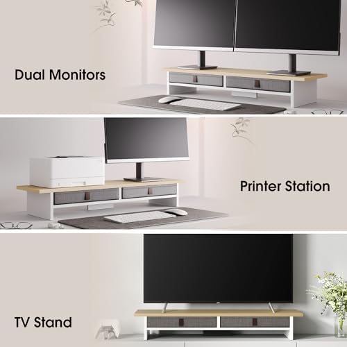 Fenge 35 Inch Monitor Stand with Drawer Storage, Computer Riser for Desk - Image 6