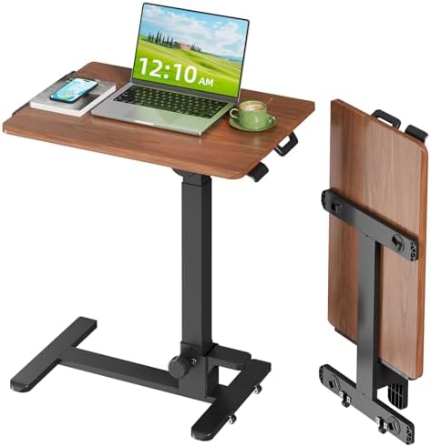 27" Foldable Standing Desk, No-Assembly Needed, Dark Wood by JYLHJOYSEEKER
