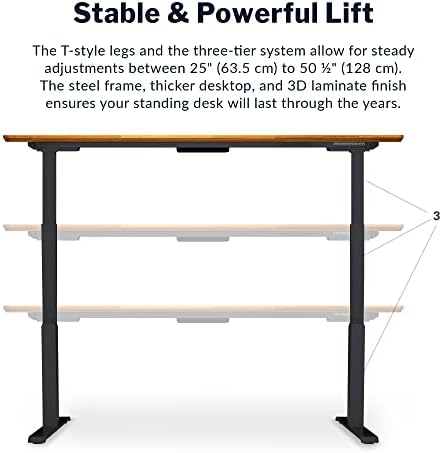 Vari Classic Electric Standing Desk – 72x30 – Butcher Block/Slate - Image 5