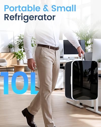 Electactic 10L Mini Fridge, AC/DC Portable Small Refrigerator, Black - Image 6