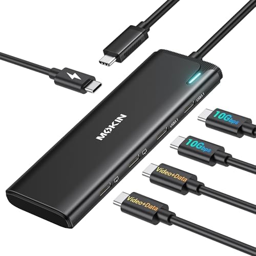 MOKiN USB C Splitter for Dual Monitors 4K@60Hz DP Alt Mode (Black) by MOKiN