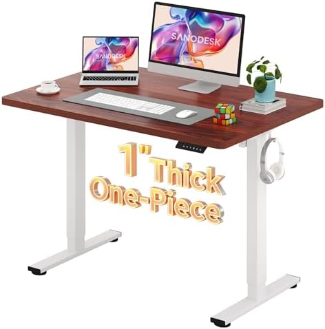SANODESK One-Piece 1'' Thick Height Adjustable Standing Desk 48''x30'' by sanodesk