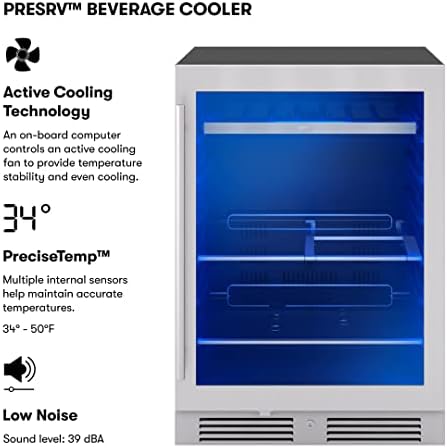 Zephyr Presrv 24 Inch Wine Fridge and Beverage Refrigerator Under Counter - Image 2