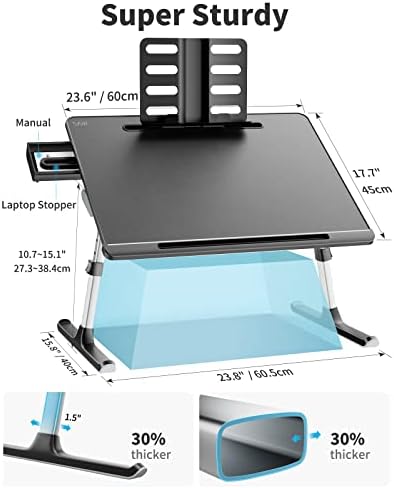 Laptop Lap Desk for Bed, SAIJI X-Large Adjustable Laptop Table - Image 5
