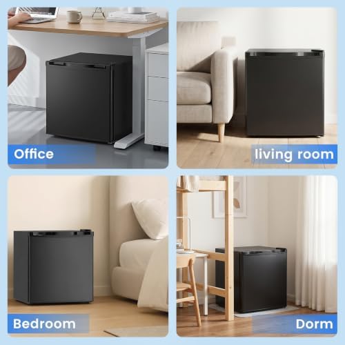Electactic 1.6 Cu.ft Mini Fridge – Compact Reversible Door Refrigerator with Adjustable Thermostat, Ultra-Quiet Operation, Ideal for Office, Dorm, Bedroom, Apartment (Black) - Image 6