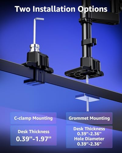 MOUNTUP Dual Monitor Stand Fits 49 45 42 40 39 34 32 Inch Screens, Heavy Duty Dual Monitor Arm Holds 7.7-44 lbs, Vertical Stacked Monitors Mount, Full Motion, Height Adjustable, VESA Mount - Image 7
