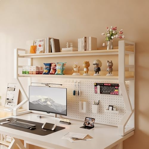 JHDXL Desk Shelf Organizer with Pegboard & Storage Accessories, Space-Saving Desk Storage Shelf, Desktop Shelf Organizer Display Rack, for Dorm, Office(White 2,95 * 73cm/37.4 * 28.7in) by Unknown