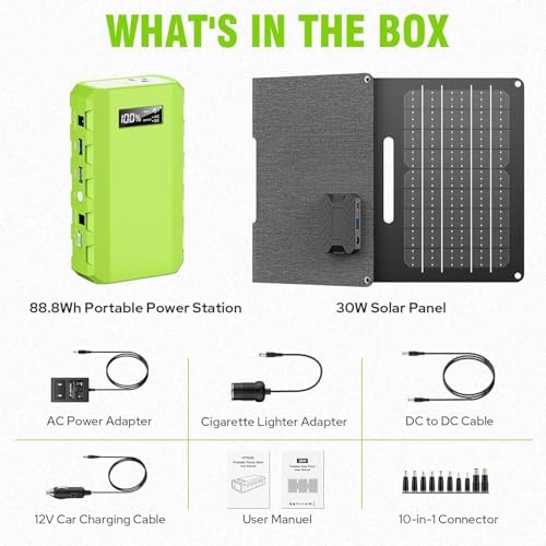 Powkey 24000mAh Portable Power Station with Panels Included 30W - Image 7