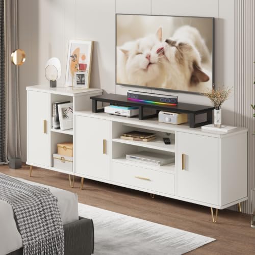 YAOHUOO 45" Large TV Riser for 32-60 inch TV, TV Riser Stand Shelf,Black - Image 2