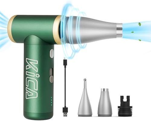 KiCA Jet Fan 2S Electric Air Duster - 117000RPM Rechargeable Duster(Green) by KiCA