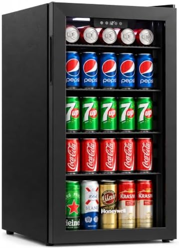 Honeywell Beverage Refrigerator and Cooler, 116 Can Mini Fridge with Glass Door for Soda Beer or Wine for Office or Bar with Adjustable Removable Shelving, Commercial Grade by HoneywellAirComfort