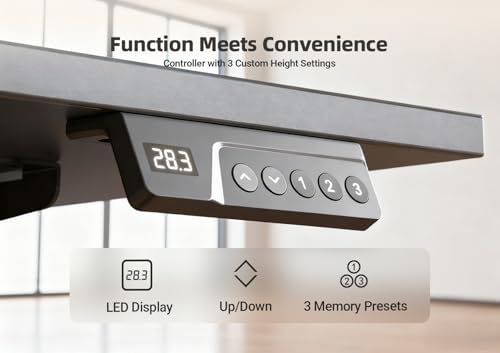 YDN 32 x 19 Inch Black Electric Standing Desk - Image 7