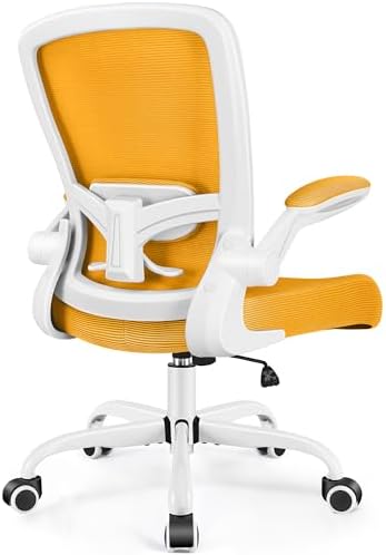FelixKing Office Chair, Ergonomic Desk Chair Breathable Mesh Chairs Adjustable High Back Lumbar Support Flip-up Armrests, Executive Rolling Swivel Comfy Computer Chairs Home Office Yellow by FelixKing
