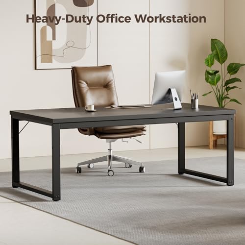 Mericonia 40 Inch Computer Desk, 1.2" Thick Small Office Table, Black - Image 3