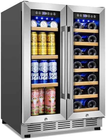 24" Dual Zone Wine and Beverage Refrigerator, Under Counter/Freestanding by FoMup