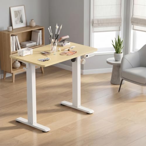 Claiks Electric Small Standing Desk, 32x19 Inch, Nature - Image 2