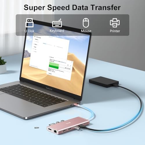 USB C Laptop Docking Station Dual Monitor 14 in 1 USB C Hub Multi Adapter - Image 5
