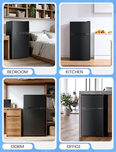COWSAR 2.45 Cu.Ft Mini Fridge with Freezer for Bedroom, Office, Black - Image 5