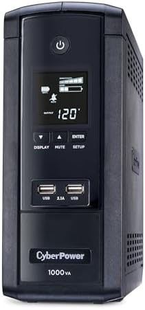 CyberPower BRG1000AVRLCD Intelligent LCD UPS System, 1000VA/600W, 10 Outlets, AVR, Mini-Tower, 5-Year Warranty - Image 2