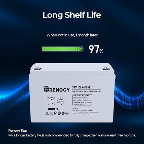 Renogy 12 Volt 100Ah Deep Cycle AGM Battery, Lead Acid Solar Battery - Image 6