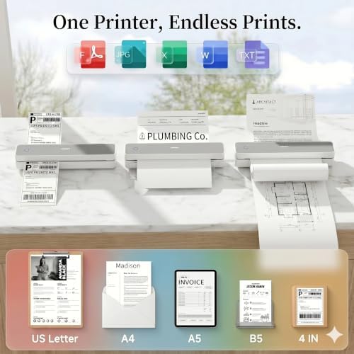 HPRT Inkless Portable Thermal Printer,MT610,203 DPI,8.5 x 11 - Image 3