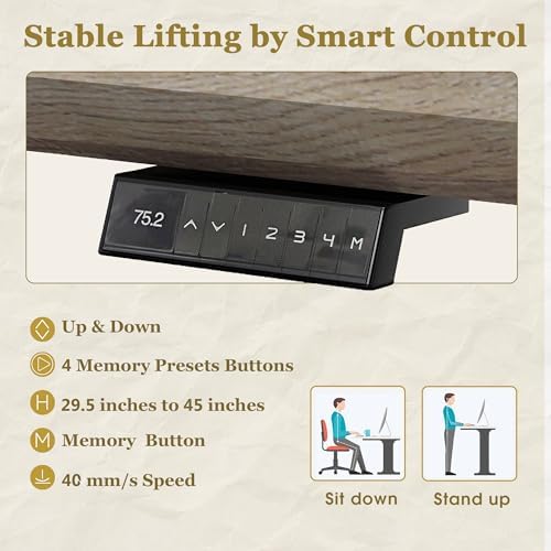 Electric Height Adjustable Executive Desk, Luxury L-Shaped Office Desk with Storage Cabinet & Charging Station, Solid Thickened Desktop, 86" Modern CEO Workstation for Home Office & Corporate Office - Image 6