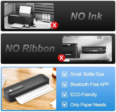 NETUM P801X Portable Printer Wireless for Travel, Inkless Thermal Printer for iOS,Andorid and PC, Supports Thermal Paper&Labels, 8.5"x11" US Letter & A4, for Home Office, Travel, Mobile Printing,Black - Image 5