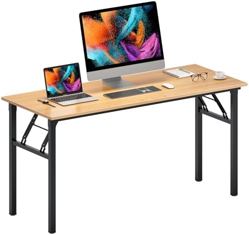 Need Office Computer Desk 60 Inch Sturdy Folding Laptop Table Teak by Need