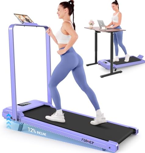 FUNMILY Upgrade Walking Pad Folding Treadmill with 12%/15% Incline & Handle Bar, 3.5HP Foldable Under Desk Compact Treadmills for Home/Office/Gym, 400+lb Capacity, Shock Absorption by FUNMILYSportsFitnessCardioTraining