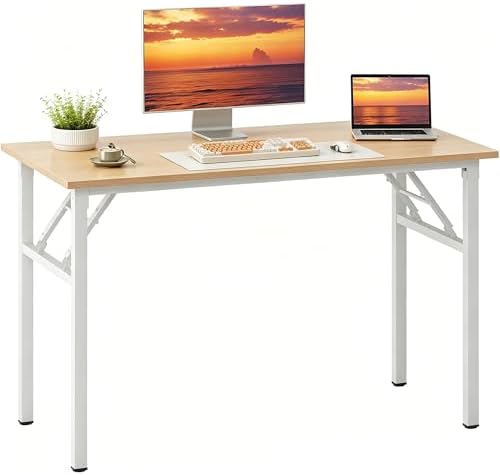 Need Office Computer Desk 47.2x23.6 in Sturdy Folding Laptop Table Teak by Need